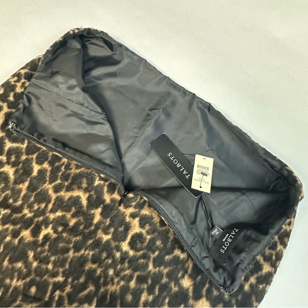 Talbots Leopard Print Pencil Skirt Wool Blend Size 2P Petite NWT - Picture 6 of 10